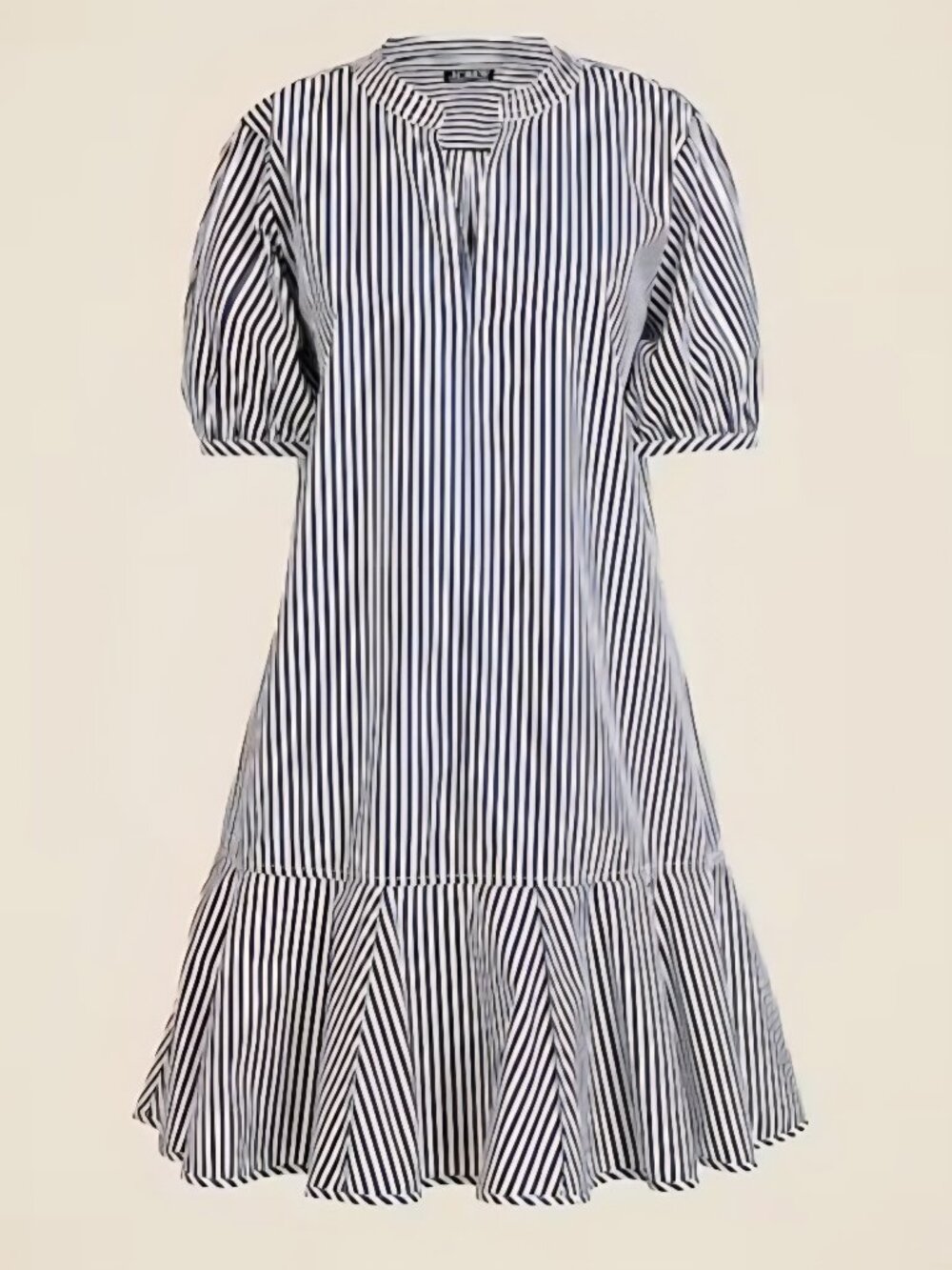 J. Crew Delilah Dress in Striped Cotton Poplin Blue/White size Large